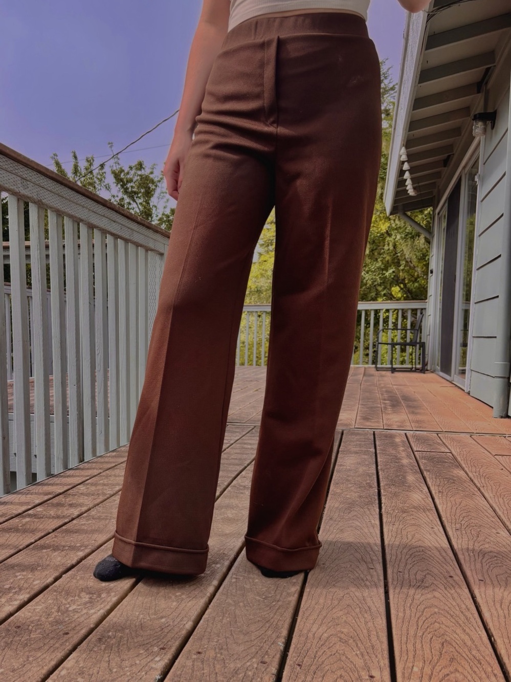Vintage Crafters Californiawear Women's Brown Wide Leg Pants